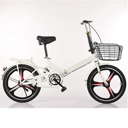 DFKDGL Bici DFKDGL - Bicicletta pieghevole con freno a disco, da 50 cm, per adulti e uomini e donne, portatile, in acciaio al carbonio, con ripiano posteriore, sella comoda, monociclo