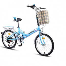 Domrx Bici pieghevoli Domrx Cambio di velocità della Bicicletta per Adulti Femminile Portatile Ultraleggero per Bicicletta Pieghevole 20 Pollici-Blue_20_7