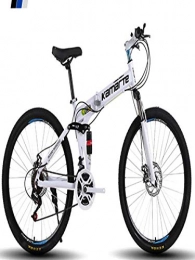 Domrx Bici pieghevoli Domrx Freno a Doppio Disco da 26 Pollici in Lega di Alluminio per Bicicletta Pieghevole ad Assorbimento degli Urti-White_26 (160-185 cm)