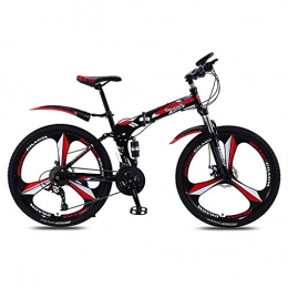 Domrx Bici Domrx Sport e intrattenimento Bicicletta Pieghevole Speed ​​Double Ammortizzatore Maschio e Femmina Adulte-Black Red_24 Speed_China