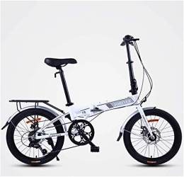 Aoyo Bici Donne Folding Bike, 20 pollici a 7 velocità adulti pieghevole biciclette dei pendolari, Biciclette pieghevoli Light Weight, acciaio-alto tenore di carbonio frame, Rosa tre razze (Color : White)