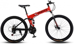 DSG Bici Doppio freno a disco 21 velocità pieghevole mountain bike bicicletta è comodo da trasportare, adatto per studenti e adolescenti biciclette 24"-rosso