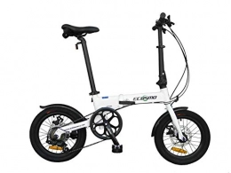 ECOSMO Bici pieghevoli ECOSMO 16AF02W - Bicicletta da città pieghevole in lega leggera, 6 SP, freni a doppio disco
