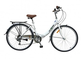 ECOSMO Bici pieghevoli Ecosmo Bicicletta pieghevole da donna da città 7 SP Shimano -26ALF08W, da 66 cm