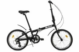 FabricBike Bici pieghevoli FabricBike Folding Pieghevole in Alluminio, 20", Bicicletta Single Speed, 3 Colori (Fully Matte Black 7 Speed W / Parafango)