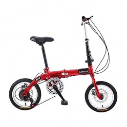 FBDGNG Bici pieghevoli FBDGNG - Bicicletta pieghevole da 35, 6 cm, per adulti, con telaio in acciaio al carbonio, colore: Bianco