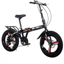 FLZ Bici FLZ Bicicletta Mini Mountain Buggy per pendolari per adulti, bici pieghevole leggera con freno a doppio disco per tutti i terreni, Nero