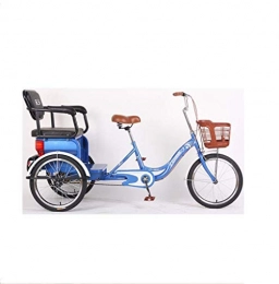 FMOGE Bici FMOGE Triciclo da 20 Pollici Sedile Pieghevole per Adulti A 3 Ruote Triciclo Portante in Acciaio Ad Alto Tenore di Carbonio A velocità Singola con Regolatore A Catena Corpo Pieghevole