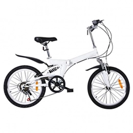 PHY Bici pieghevoli Folding Bike-Leggero Telaio in Acciaio per I Bambini Uomini E Donne Fold Bike20 Pollici Moto, Bianca