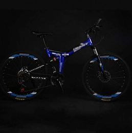 PFSYR Bici Folding Mountain bike, 26" unisex-alto tenore di carbonio Biciclette in acciaio, doppio assorbimento di scossa a velocità variabile Off-road mountain bike, doppio ammortizzante Una ruota Studente MTB