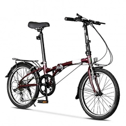 CHEZI Bici FoldingBicicletta Pieghevole Bicicletta Ultraleggera per Uomo e Donna Casual Bicicletta Pieghevole da 20 Pollici 6 velocità