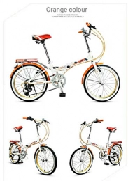 Fslt Bici pieghevoli Fslt Bicicletta Pieghevole Ultra Leggera Portatile in Lega di Alluminio da 20 Pollici-Orange_Altro