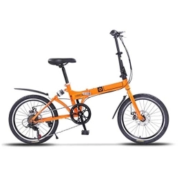 GDZFY Bici pieghevoli GDZFY - Bicicletta pieghevole da 20 pollici, leggera, a sospensione, cambio a 7 velocità, telaio in acciaio al carbonio, portatile, per adulti, città, per spostamenti, C, 20in