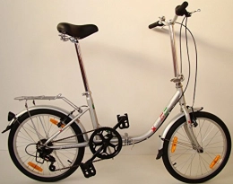GermanXia Bici pieghevoli germ anxia bici pieghevole comfort 20 '6 G SHIMANO, illuminazione LED e tasche, nero