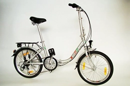 xGerman Bici GermanXia - Bicicletta pieghevole Premium, 20 pollici, conforme al codice della strada tedesco, argento, 20 inches