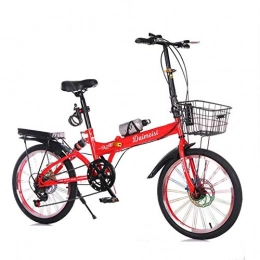 GOUTUIZI Bici pieghevoli GOUTUIZI Folding Bikes, Bicicletta Pieghevole Pieghevole, Ultra Leggera e Piccola, Adatta per 140-175 cm, 50 cm(20"), Rosso