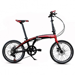 GRXXX Bici pieghevoli GRXXX Pieghevole Bicicletta Portatile Ultra Leggero in Lega di Alluminio da 20 Pollici per Bambini da Donna, Red-20 Inches