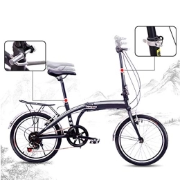 GUANGMING - Bici pieghevole Bicicletta City Bicycle 6 Velocità, moto da ciclismo sedile regolabile con corriere posteriore, bicicletta compatta Pendolari urbani per studente adulto, ruote da 20 pollic