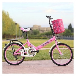 GUHUIHE Bici pieghevoli GUHUIHE Bicicletta a commutazione Pieghevole compatta da 20 Pollici, Mini Biciclette della Città Leggera per Le Donne Uomini e Adolescenti, Rosa