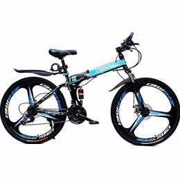 GWL Mountain Bike Pieghevole, 26 Pollici Sport all'Aria Aperta in Acciaio al Carbonio MTB Bicicletta, Mountain Bike per Donne degli Uomini/Blue / 21