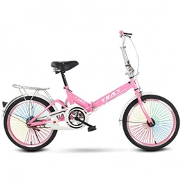 GWM Bici pieghevoli GWM Pink City Commuter Bicicletta Pieghevole Femminile Portable Outdoor Activity Bike, con Ruote colorato
