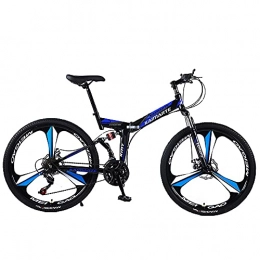 GWXSST Bici pieghevoli GWXSST Mountain Bike Blue da 26 Pollici Bicicletta Conveniente, Veloce, Ammortizzazione Pressione, Pneumatici Resistenti all'Usura Antiscivolo Bici Adulti Bici Pieghevoli C(Size:21 Speed)
