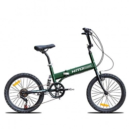 GYNFJK Bici GYNFJK - Bicicletta Pieghevole da 50, 8 cm, per Uomo e Donna, Leggera, Portatile, Facile da riporre, Telaio Pieghevole Green