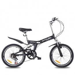GZA 20 Variabile Pollici Bicicletta Pieghevole velocit della Bicicletta Mid-Montato Ammortizzante Biciclette Ad Alta Acciaio al Carbonio della Bici Adulta della Bicicletta (Color : Black)