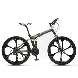 HEMSAK Bici HEMSAK Mountain Bike per Adulti, Bicicletta Pieghevole MTB in Acciaio ad Alto Tenore di Carbonio a Sospensione Completa, Bicicletta Pieghevole da Turismo Pneumatico Totale