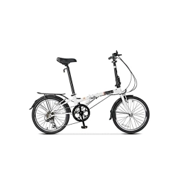 HESND Bici HESND ZXC Bicicletta pieghevole per adulti Bicicletta in acciaio ad alto tenore di carbonio 6 velocità V fascia freno ripiano posteriore e parafango pendolari Outdoo ciclismo (colore: bianco)
