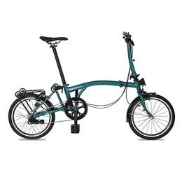 HESND Bici HESND ZXC - Bicicletta pieghevole per adulti da 16 pollici, con freno a V, pieghevole, telaio in acciaio al molibdeno cromato, per il tempo libero (colore: verde)