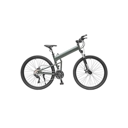 HESND Bici pieghevoli HESND ZXC Biciclette per adulti 29 pollici in lega di alluminio pieghevole Mountain Bike 27 velocità maschio e femmina adulto all'aperto Cross Country Travel bicicletta regalo (colore: verde olio