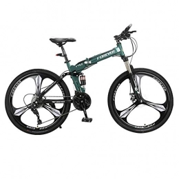 HLMIN-Bicicletta Bici pieghevoli HLMIN-Bicicletta Pieghevole da 24"24 velocit con Freno A Doppio Disco (Color : Green, Size : 24Speed)