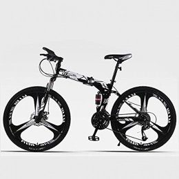 Hmvlw Bici Hmvlw Bicicletta portatile Bicicletta pieghevole a velocità variabile da 26 pollici, doppia assorbimento d'urti ruota integrata, bicicletta da commutatore portatile in acciaio al carbonio per uomini e