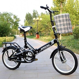 HongLianRiven Bici HongLianRiven BMX Bicicletta Pieghevole, 20 Pollici Citt della Bici della Bicicletta Leggero Commuter City Caravan Biciclette, Alluminio, Ammortizzatore, Comfort Saddle 7-14 (Color : Black)