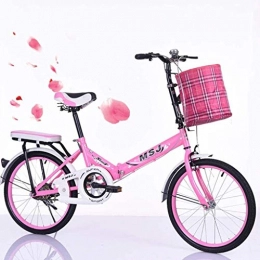 HongLianRiven Bici HongLianRiven BMX Bicicletta Pieghevole, 20 Pollici Folding Bike Alto tenore di Carbonio Telaio in Acciaio Classe Ultra Luce Portatile Citt Biciclette 4 Colori 7-14 (Color : Pink)