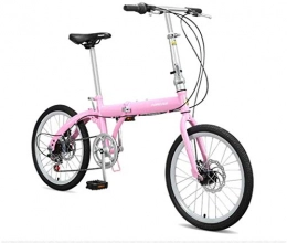 HongLianRiven Bici HongLianRiven BMX Bicicletta Pieghevole, 20 Pollici Ruote Bicicletta Pieghevole Bici for Adulti Ultralight Portable Bike Youth Student Bicicletta 7-14 (Color : Pink)