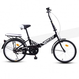 HSBAIS Bici HSBAIS Folding Bike per Adulti, con Leggero Resistente all'Usura V Brake Compatto della Gomma della Bicicletta Comodo Sedile, Heavy Duty 300 lb, Black_133x60x48cm