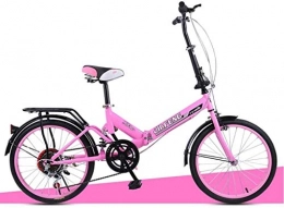 IMBM Bici IMBM 20 Pollici Bicicletta Pieghevole for Bambini Ultra Luce Portatile Uomini e Donne Adulti Ammortizzatore Bicicletta pendolarismo in Bicicletta Lightweight Bike (Color : Pink)