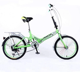 IMBM Bici pieghevoli IMBM 20 Pollici Folding Bike Leggero Ammortizzatore Figli Adulti Scuola Primaria Studenti Bicicletta Mountain Bike, Colore: Verde (Color : Green)