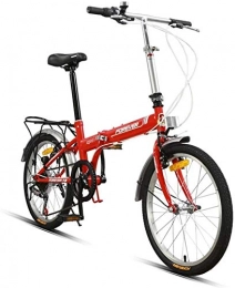 IMBM Bici pieghevoli IMBM Bicicletta Pieghevole Adulti Uomini e Donne Ultra Leggera Bici da Strada Portable City Bike Manned Mini Bicicletta (Color : Red)