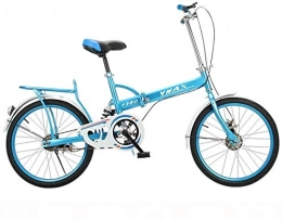 IMBM Bici pieghevoli IMBM Bicicletta Pieghevole Bici for Adulti Shock-assorbire Biciclette 20 Pollici Studente Bicyclee Ultralight Bike Colore: Blu