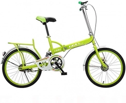 IMBM Bici pieghevoli IMBM Bicicletta Pieghevole Bici for Adulti Shock-assorbire Biciclette 20 Pollici Studente Bicyclee Ultralight Bike Colore: Verde