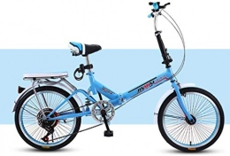 IMBM Bici pieghevoli IMBM Bicicletta Pieghevole Bici for Adulti Shock-assorbire Biciclette Student Bicyclee Ultralight Acciaio al Carbonio 20 Pollici a Colori: Blu