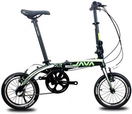 IMBM Bici IMBM Biciclette Mini Pieghevole, 14" 3 velocità Super Compatto Telaio Rinforzato Commuter Bike, Leggero Portatile Lega di Alluminio Pieghevole Bicicletta (Color : Green)