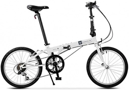 IMBM Bici pieghevoli IMBM Biciclette Pieghevoli, Adulti 20" 6 velocità a velocità variabile Pieghevole Biciclette, Sedile Regolabile, Leggero Portatile Pieghevole City Bike Bicicletta (Color : White)