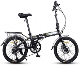 IMBM Bici IMBM Folding Bike, Adulti Donne Leggero Pieghevole Bicicletta, 20 Pollici di 7 velocità Mini Moto, Telaio Rinforzato Commuter Bike, Telaio in Alluminio (Color : Black)
