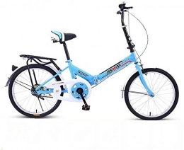 IMBM Bici pieghevoli IMBM Pieghevole Bici Adulta Luce Portatile Piccolo Biciclette 20 Pollici Student Ultra Youth Travel Biciclette Colore: Blu
