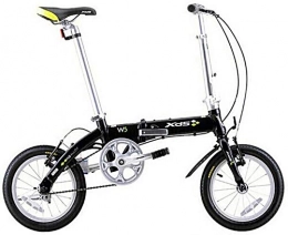 IMBM Bici pieghevoli IMBM Unisex Folding Bike, da 14 Pollici Mini Single-velocità Urbana Commuter Biciclette, Pieghevole Compatto Bicicletta con parafanghi Anteriore e Posteriore (Color : Black)