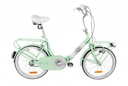 iVel Bici pieghevoli iVel Graziella Style Bici 20 Dolcevita Verde Acqua Pieghevole Custom Vintage